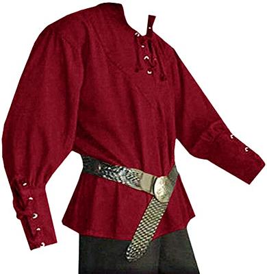 Karlywindow Men's Medieval Lace Up Pirate Mercenary Scottish Wide