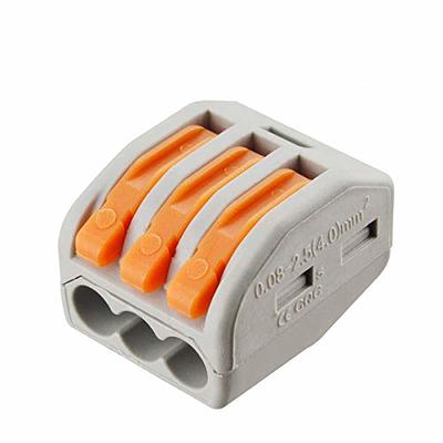 Wago Compact Splicing Wire Connector, 3 Conductor, Up to 10 AWG