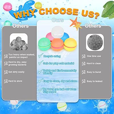  98K Reusable Water Bomb Balloons, Latex-Free Silicone Water  Splash Ball with Mesh Bag, Self-Sealing Water Bomb for Kids Adults Outdoor  Activities Water Games Toys Summer Fun Party Supplies (12Pcs) : Toys