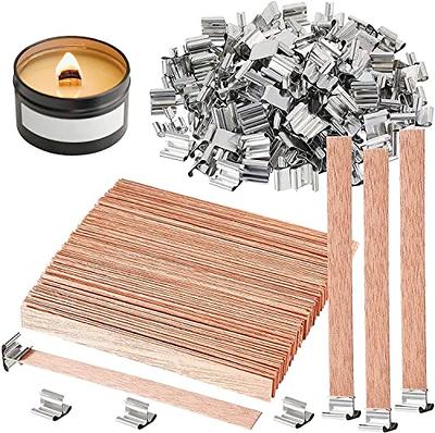 100 pcs Wooden Candle Wicks for Candle Making,6 inch Crackling Wood Wicks/Smokeless  Candle Wick with Metal Base Clip(50 Sets) (DIM.-.020-.500-6) - Yahoo  Shopping