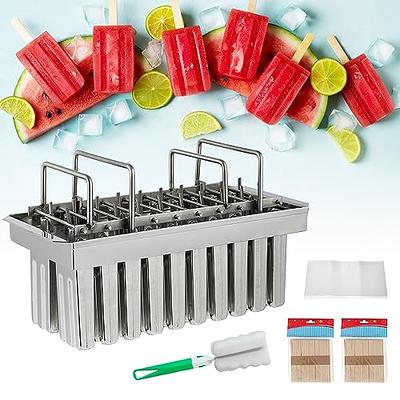 Dyna-Living Commercial Popsicle Molds 20PCS Flat Heads with Double-slot Stainless  Steel Popsicle Molds Metal Ice Cream Popsicle Mold with Lid, Single Cup  Capacity 85ml - Yahoo Shopping