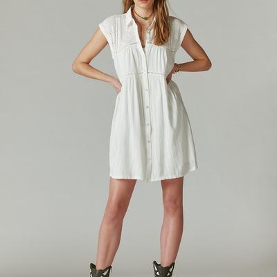 Lucky Brand Schiffley Shirtdress - Women's Clothing Dresses Shirt Midi  Dress in Bright White - Yahoo Shopping