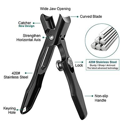 Toenail Clippers for Seniors Thick Nails - Wide Jaw Opening Extra Large Toe  Nail Clippers with Catcher, Professional Sharp Curved Blade Heavy Duty