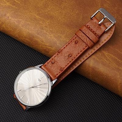 vinacreations Men's Quick Release Ostrich Leather Watch Strap Band