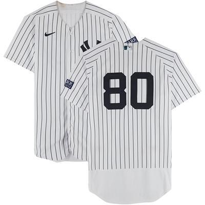 New York Yankees Team Issued #50 White Pinstripe Jersey vs