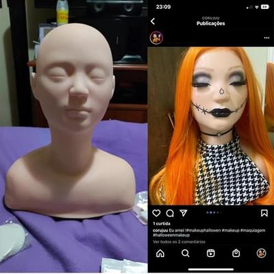 Soft Silicone Mannequin Head for Makeup Eyebrow Practice Massage