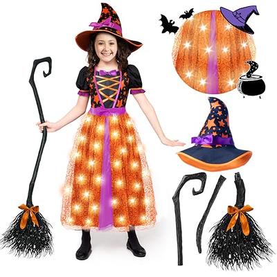 Spooktacular Creations Witch Costume for Girls, Light-Up Orange