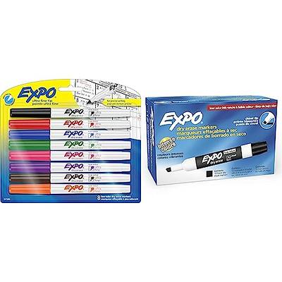 EXPO 80661 Low-Odor Dry Erase Markers, Chisel Tip, Black, 4-Count