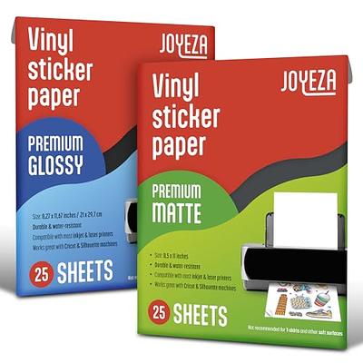 Printable Vinyl Sticker Paper 30 Sheets - Matte White Waterproof Printable  Sticker Paper for Inkjet Printer & Laser Printer, Size 8.5x11 A4 Printer