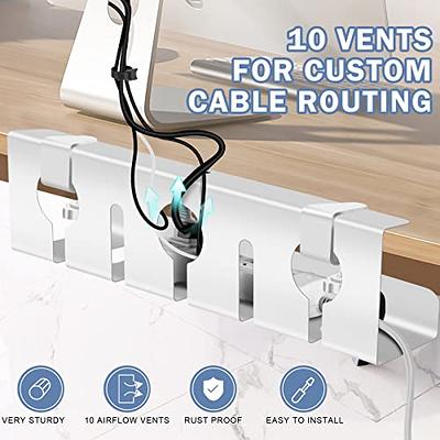 Quszmd Under Desk Cable Management Tray No Drill - Under Desk Cable  Organizer for Wire Management. Super Sturdy Desk Cable Rack .Standing Desk  Cable