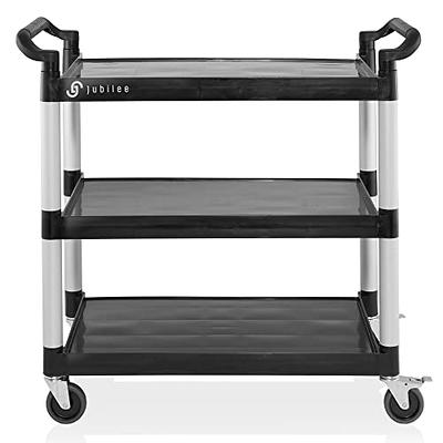 Jubilee Heavy-Duty 3-Tier Utility Service Cart with Wheels, 40.25 x 38.5