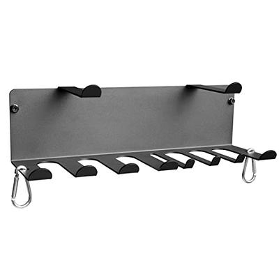 Wallniture Guru Yoga Mat Rack Foam Roller Holder Wall Storage 5 Sectional  Metal Hanger Hooks Exercise Mat Carrier, Black 