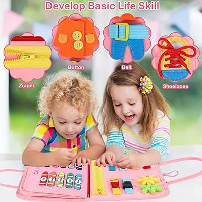 Montessori Toys for 1 2 3 4 5 Year Old Boy Girls Busy Cube Sensory Toddler  Toys Age 2-4 Airplane Plane Car Travel Activities Baby Toy for Early