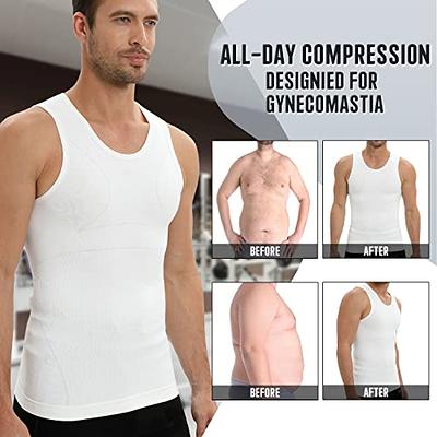 Gynecomastia Compress Tank Top, Men's Tank Shirts, Tank Top Under Shirt for  Men, Body Shaper Tank Top Vest Abs Waist Trainer（XXL/3XL）