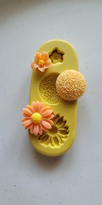 Flowers Silicone Mold Flexible Silicone Mold DIY Polymer Clay Epoxy Mold  Food Safe Mold. 