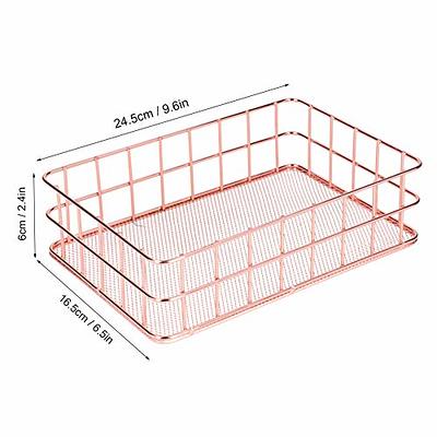 2 PCS Rose Gold Wire Storage Baskets Desktop Organizer Container Snack  Storage Tray Pantry Organizer Storage Bins For Organizing, Countertop,  Closet, Bedroom, Bathroom (L) - Yahoo Shopping