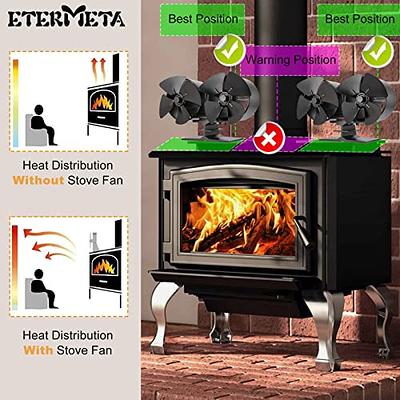 Wood Stove Fan Heat Powered 12 Blades Double Motors Fireplace Fan