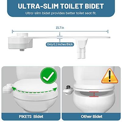 SAMODRA Bidet Attachment, Non-Electric Cold Water Bidet Toilet Seat  Attachment with Pressure Controls, Retractable Self-Cleaning Dual Nozzles  for