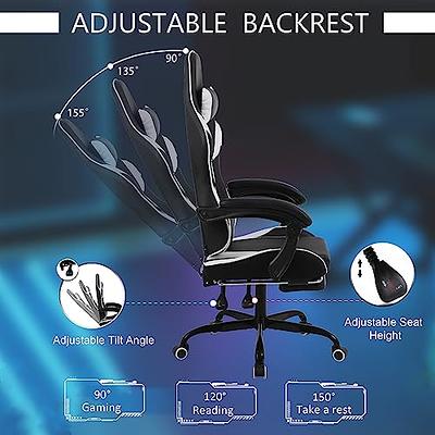 Gtplayer Gaming Chair with Footrest and Ergonomic Lumbar Massage