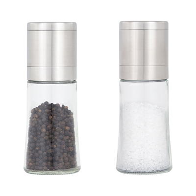 Home EC Salt and Pepper Shaker Set of 2 with Adjustable Pour Settings (black)
