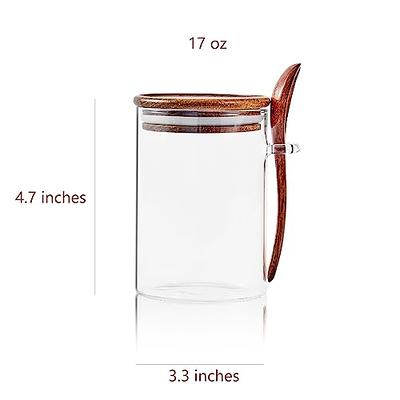 Sweejar Glass Jars with Bamboo Lids and Spoons, Overnight Oats Containers  with Lids, Coffee Tea Sugar Yogurt Container Set, 17-ounces, Set of  2(Handle Lid) - Yahoo Shopping