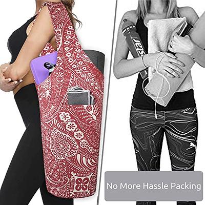  MAGNILAY Black Large Expandable Yoga Bag for Mat and Blocks  -Yoga Mat Bag for Women and Men-Yoga bags and carriers fits all your stuff  for Workout with Pockets and Adjustable