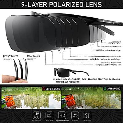 Bircen Mens Polarized Driving Sunglasses For Mens Women Al-Mg Metal Frame  Lightw