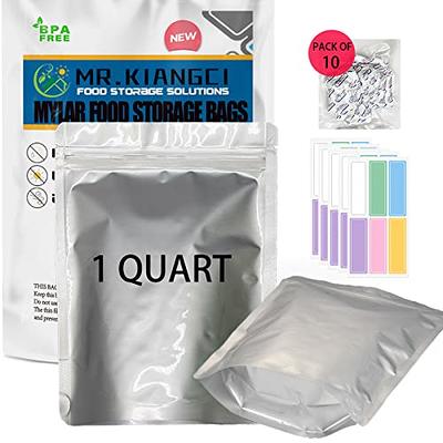 60 Mylar Bags for Food Storage with Oxygen Absorbers 300cc, Thick 5 mil, 7x10  Quart Stand-Up Zipper Pouches, Heat Sealable Mylar Bags for Long Term Food  Storage (60) - Yahoo Shopping