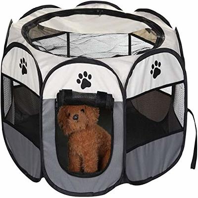 Portable Pet Playpen, Dog Playpen Foldable Pet Exercise Pen Tents Dog  Kennel House Playground for Puppy Dog Yorkie Cat Bunny Indoor Outdoor  Travel Camping Use,coffee，G139622 