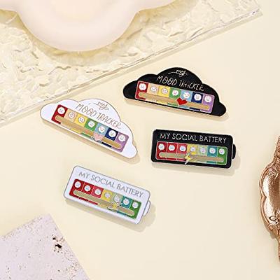 Cooluckday Social Battery Pin for Women My Social Battery Slider Pin for  Girl Battery Enamel Pin