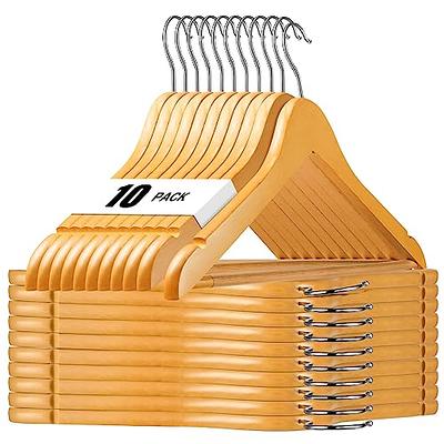 HOUSE DAY Wooden Hangers 10 Pack Natural Wood Clothes Hangers Smooth Finish  Wooden Coat Hangers for Closet Heavy Duty Hangers Solid Wood Hangers Suit  Hangers for Clothes, Jacket, Shirt,Tank Top,Dress - Yahoo