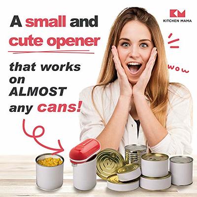 Kitchen Mama Mini Electric Can Opener Christmas Gift Ideas: Open Cans with  A Simple Press of Button - Ultra-Compact, Space Saver, Portable, Smooth