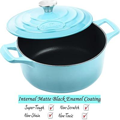 Prisma 7 Qt Enameled Cast Iron Covered Square Dutch Oven - Matte Gray