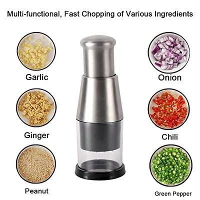 Geedel Food Chopper, Easy to Clean Manual Hand Chopper Dicer, Dishwasher Safe Slap Press Chopper for Vegetables Onions Garlic Nuts Salads