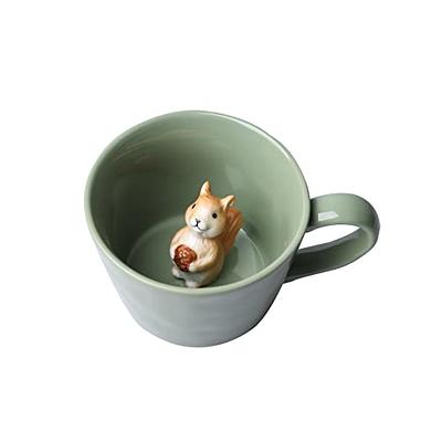 DIHOclub Squirrel Ceramic Cup Hidden 3D Animal Inside Mug,Cute