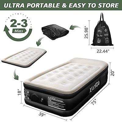  EZ INFLATE Air Mattress with Built in Pump - Twin Size