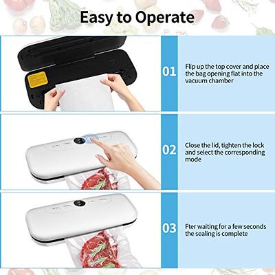 2023 Updated Vacuum Sealer Machine, MEGAWISE Food Sealer w/Starter Kit, Dry  & Moist Food Modes, Compact Design with 10 Vacuum Bags & Bulit-in