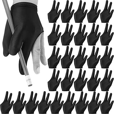  Billiard Pool Gloves  3 Finger Snooker Cue Sports Glove,  Splicing Process, breathable Non-Slip Pool Left and Right Gloves Universal  Size Popular for Beginners Men and Women (Black and gray