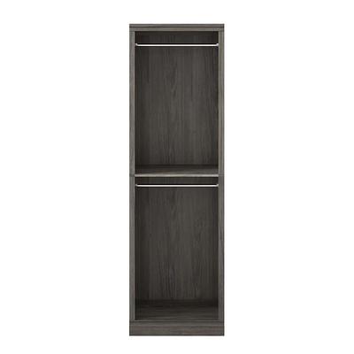 Klair Living Monica Wood and Metal Walk-In Closet with 5 Shelves in Rustic Gray