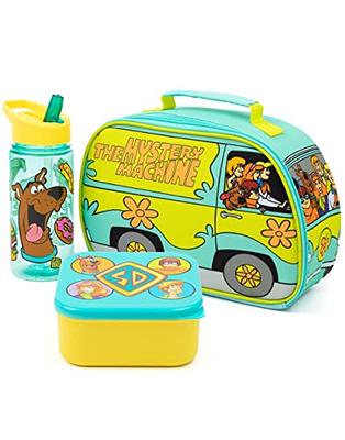 Scooby-Doo 3 Piece Lunch Box Set, Kids Mystery Machine Lunch Bag, Bottle  and Snack Pot Bundle