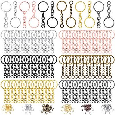 Keychain Tassles, Cridoz 300pcs Bulk Keychains Ring Set Includes 50pcs Tassels for Crafts, 50pcs Keychain Clips, 50pcs Key Chain Rings, 100pcs Jump