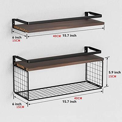 15.7 in. W x 5.9 in. D Tier Wall Mounted Floating Shelves, Rustic Wood Bathroom  Shelves Decorative Wall Shelf, Black - Yahoo Shopping