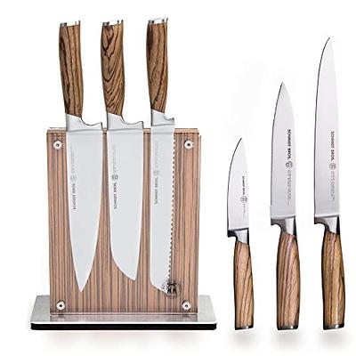 Sabatier 15-Piece Triple Rivet Knife Block Set, High-Carbon Stainless Steel  Kitchen Knives, Razor-Sharp Knife Set with Black Wood Block, Gray Acrylic