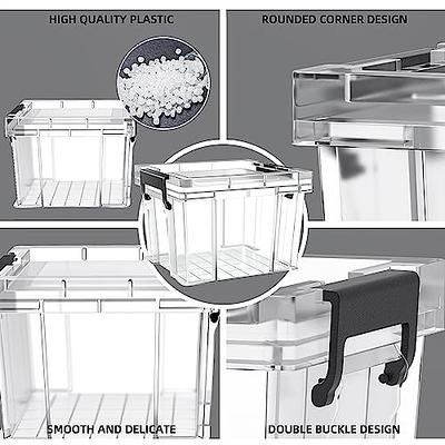 Small Plastic Box, Stackable Mini Plastic Storage Box with Lid