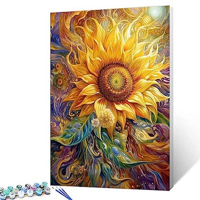  Girl Paint by Numbers Kit for Adults, Sunflower Girl  Watercolour DIY Painting Art Paint by Numbers for Beginner, Abstract Style  16x20inch Oil Painting Kits Gift for Kids and Adults Without Frame