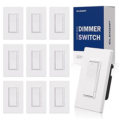 Lutron Diva Single-pole/3-way LED Rocker Light Dimmer Switch with Wall  Plate, White (2-Pack) in the Light Dimmers department at