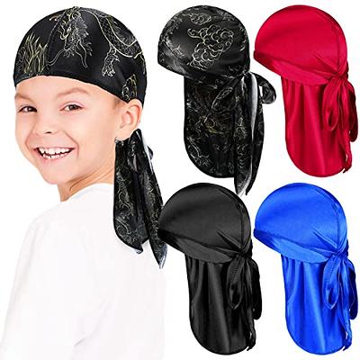 4PCS Silky Durags for Men Women 360 Waves with 1 Wave Cap, Silky