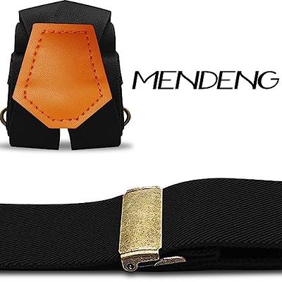 MENDENG Adjustable Suspenders for Men Bronze Metal Clips Braces
