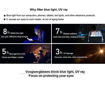  VOOGLAM Oversize Square Blue Light glasses for Women