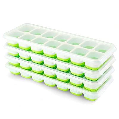 ARTLEO Ice Cube Tray with Lid and Bin for Freezer - Silicone Stackable Ice  Trays 2 Pack and Storage Container with Cover Scoop. : : Home